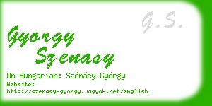 gyorgy szenasy business card