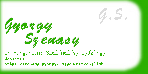 gyorgy szenasy business card